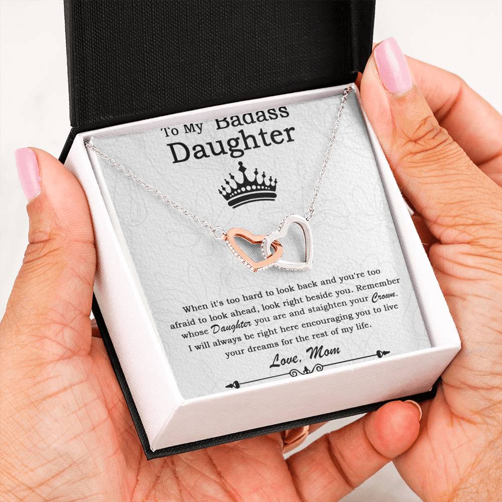 To My Badass Daughter Necklace From Mom, Badass Daughter Necklace Birthday GiFt