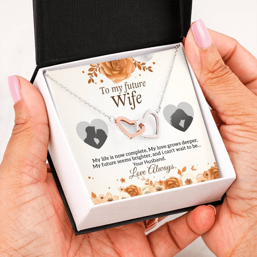 To My Future Wife Forever Love Necklace Gift for Wife Message Card
