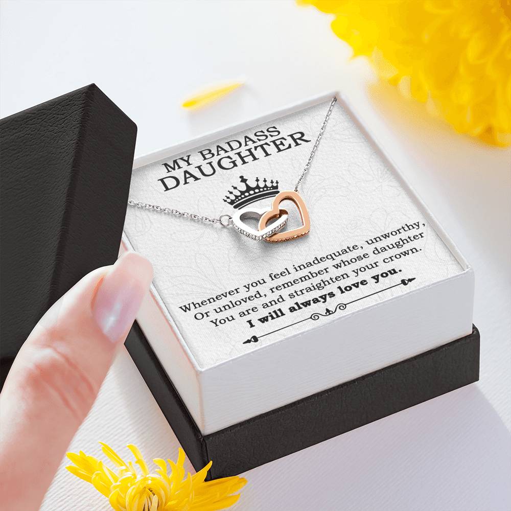 My Badass Daughter Necklace From Mom, Badass Daughter Necklace Birthday Gift
