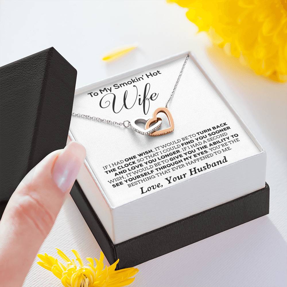 To My Smokin' Hot Wife Necklace, Birthday Necklace For Wife,Birthday Gift