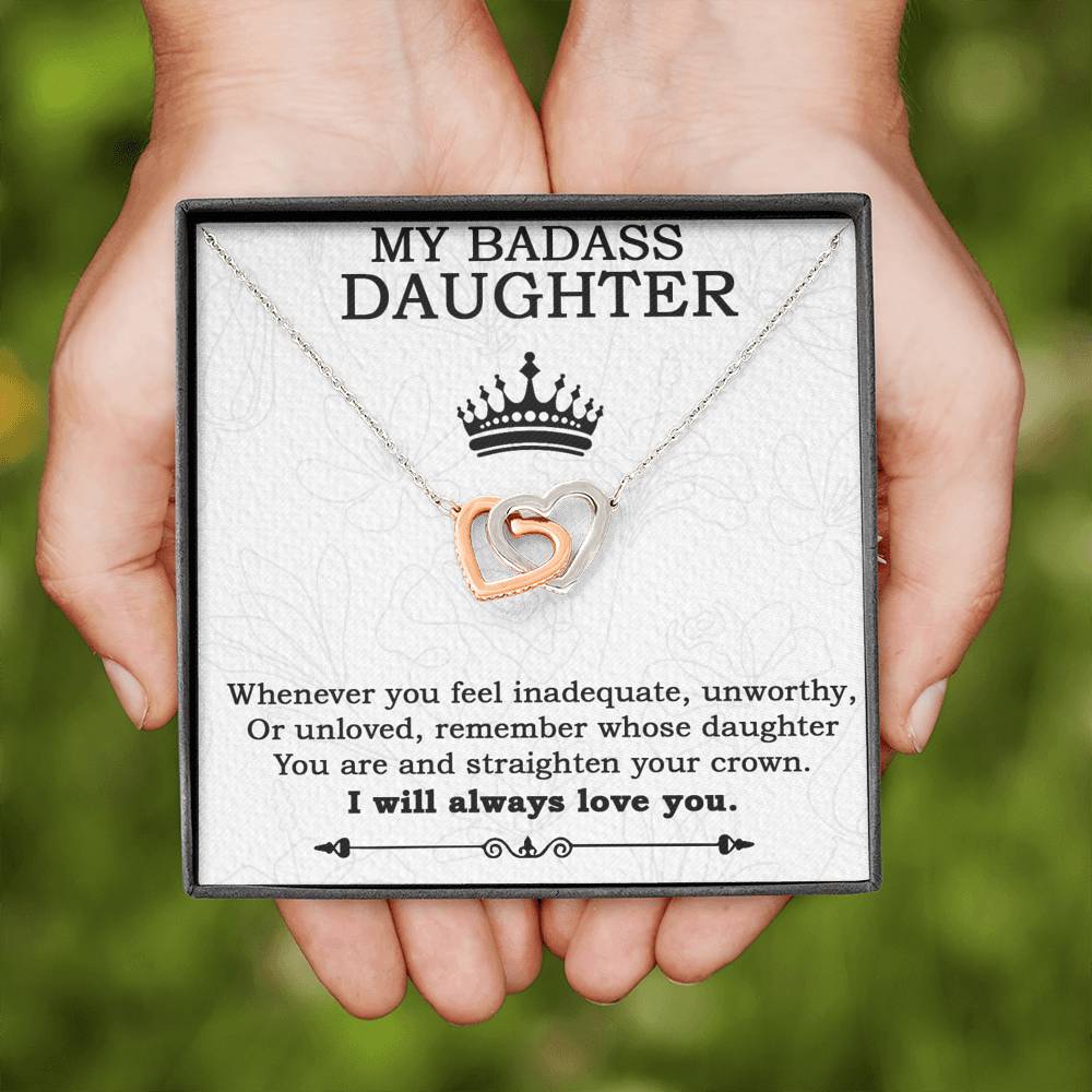 My Badass Daughter Necklace From Mom, Badass Daughter Necklace Birthday Gift
