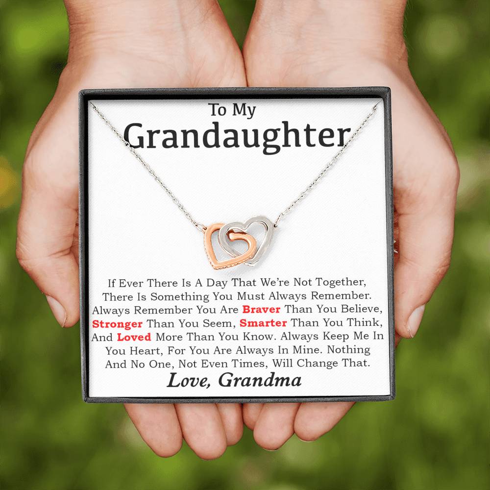 To My Granddaughter Necklace, Granddaughter Gifts From Grandma and Grandpa
