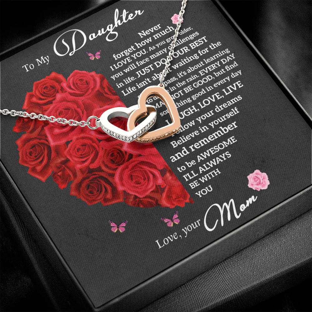 To My Daughter Necklace, Gift for Daughter from Mom, Daughter Mother Necklace