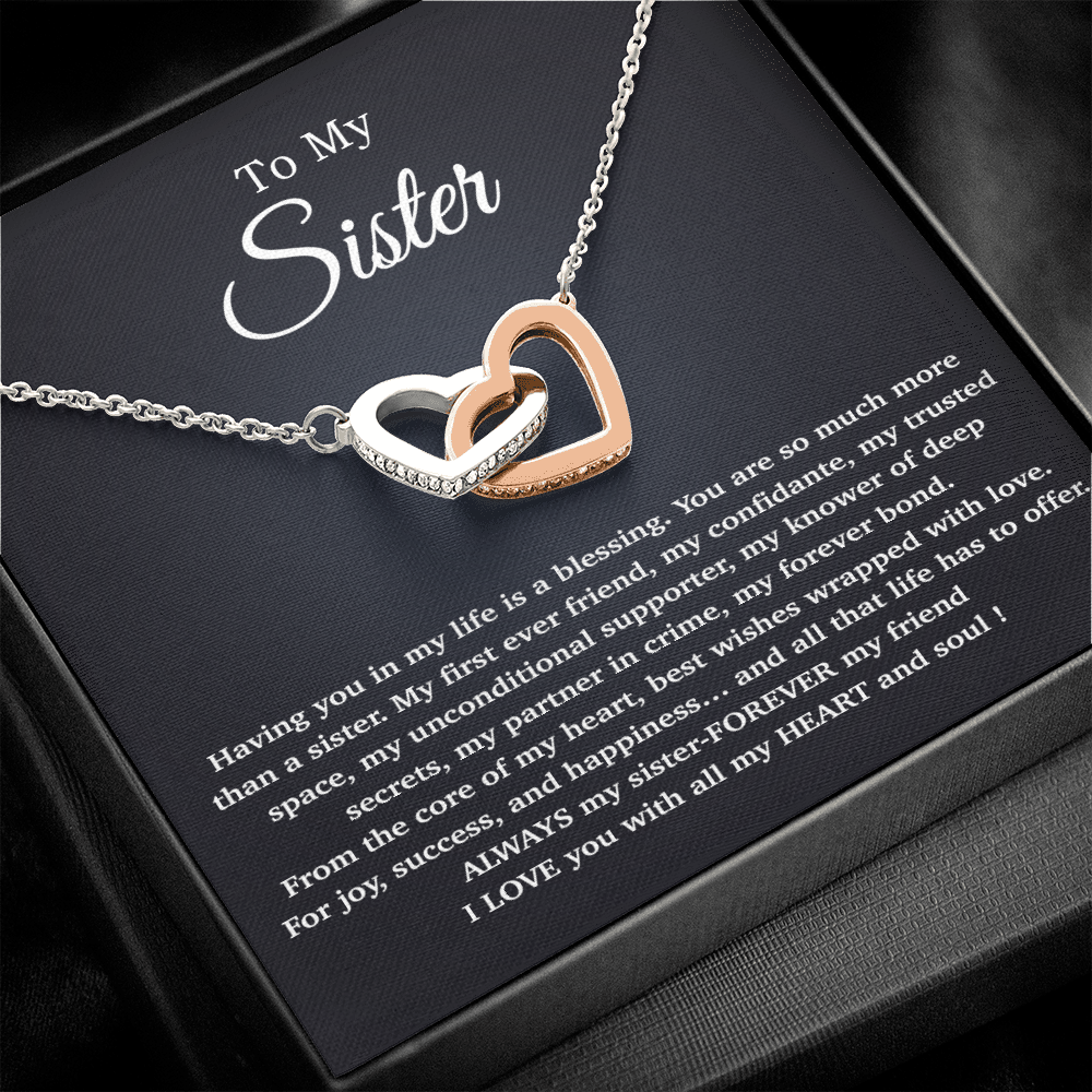 To My Sister Necklace, Birthday Gift For Little Sister, Birthday Gift