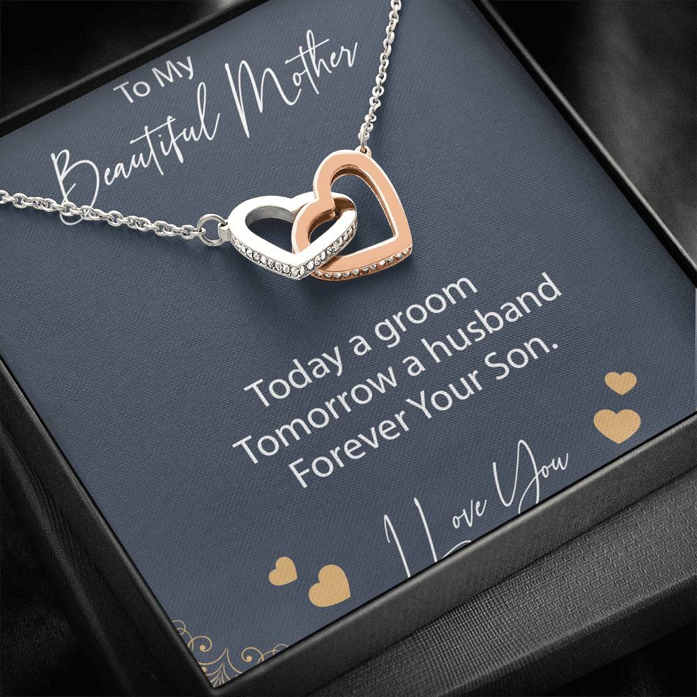 Groom to Mother Gift Necklace, Son to Mother on Wedding Day, Mother Gift From Son