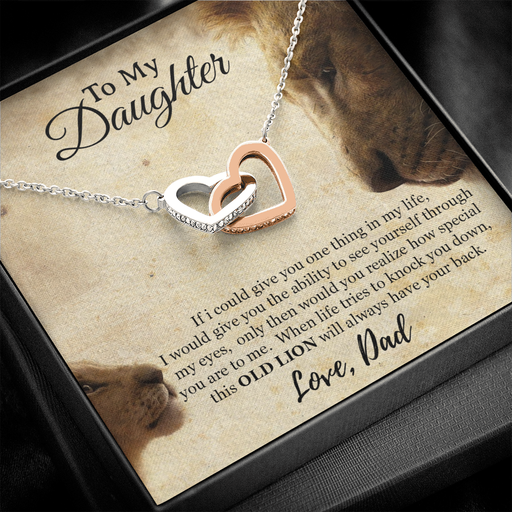 To My Daughter Necklace, Xmas Gift For Daughter From Dad, Daughter Father Lion