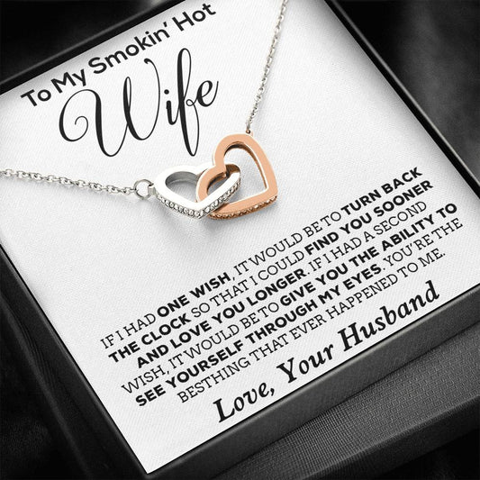 To My Smokin' Hot Wife Necklace, Birthday Necklace For Wife,Birthday Gift