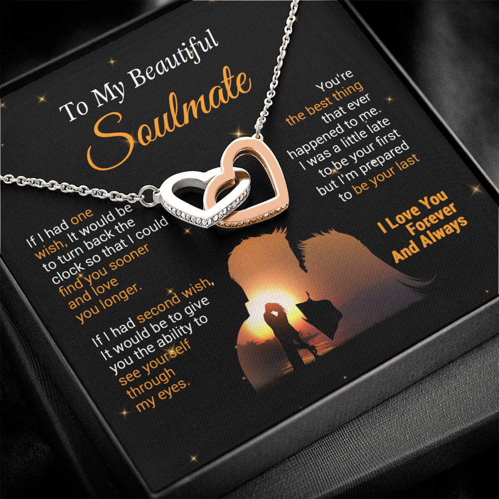To My Soulmate Necklace, Gift For Wife Girlfriend From Husband, Valentines Day