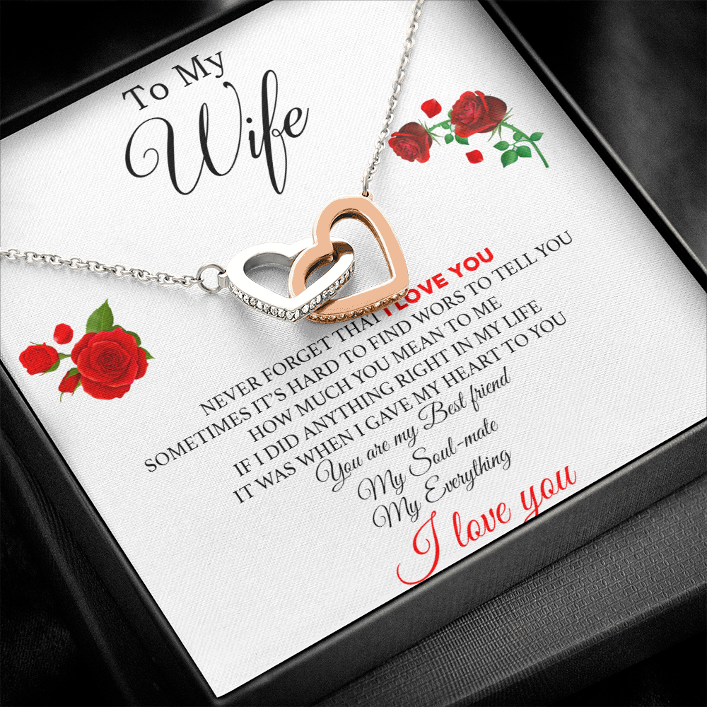 To My Wife Heart Necklace Pendant - Wife And Husband I Love You Gifts For Wife