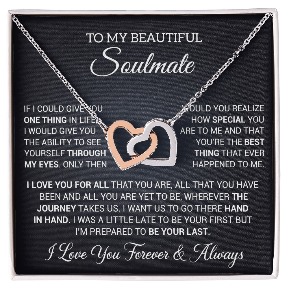 To My Soulmate Necklace, Gift For Wife Girlfriend From Husband, Birthday Gift