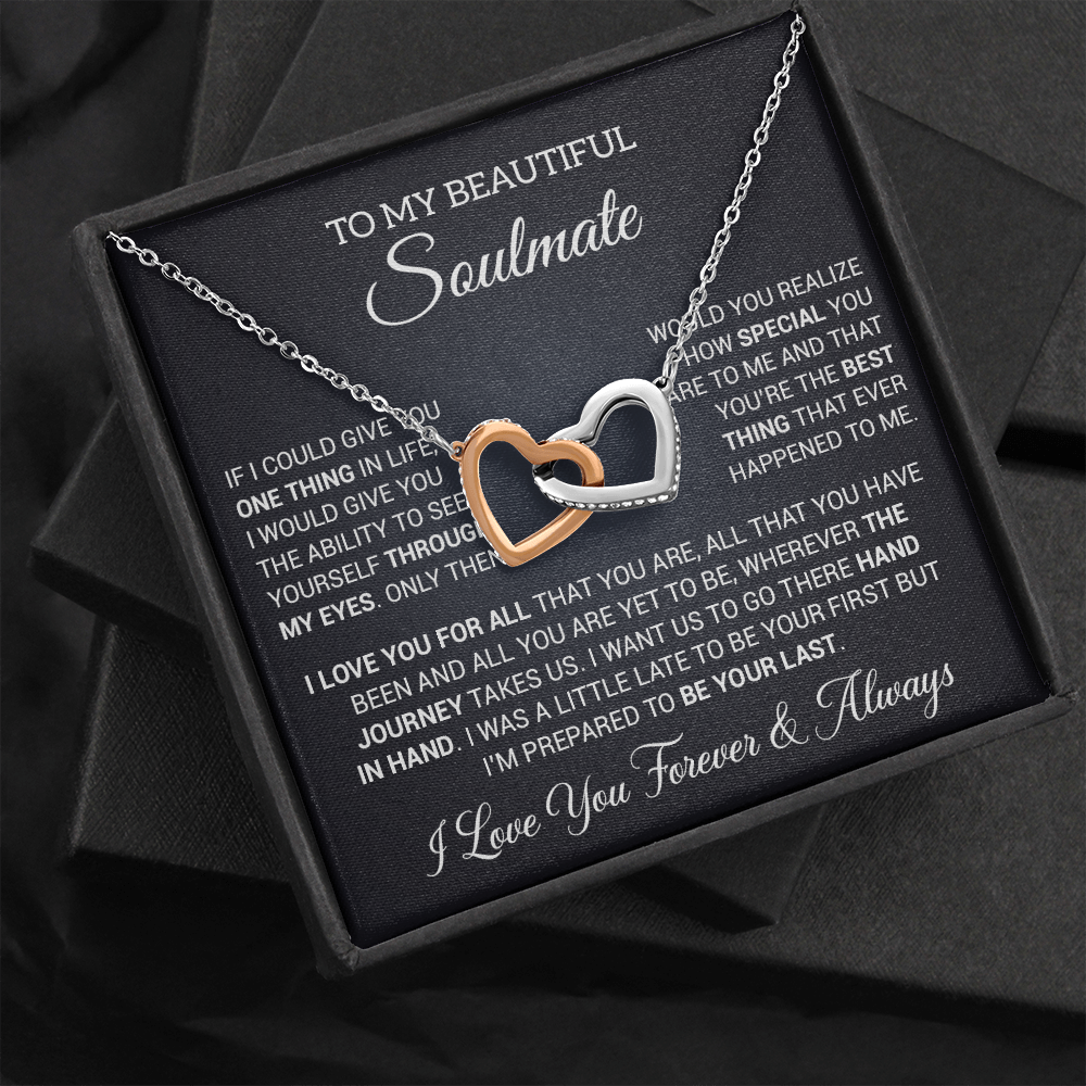 To My Soulmate Necklace, Gift For Wife Girlfriend From Husband, Birthday Gift