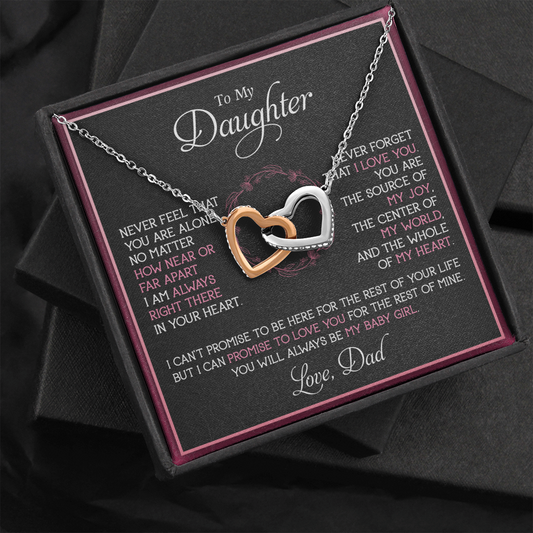 To My Daughter Necklace, Gift For Daughter From Dad, Father's Day Gift