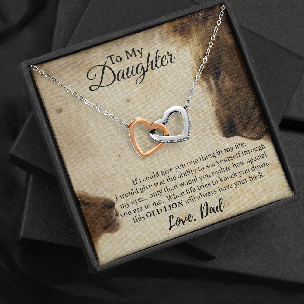 To My Daughter Necklace, Xmas Gift For Daughter From Dad, Daughter Father Lion