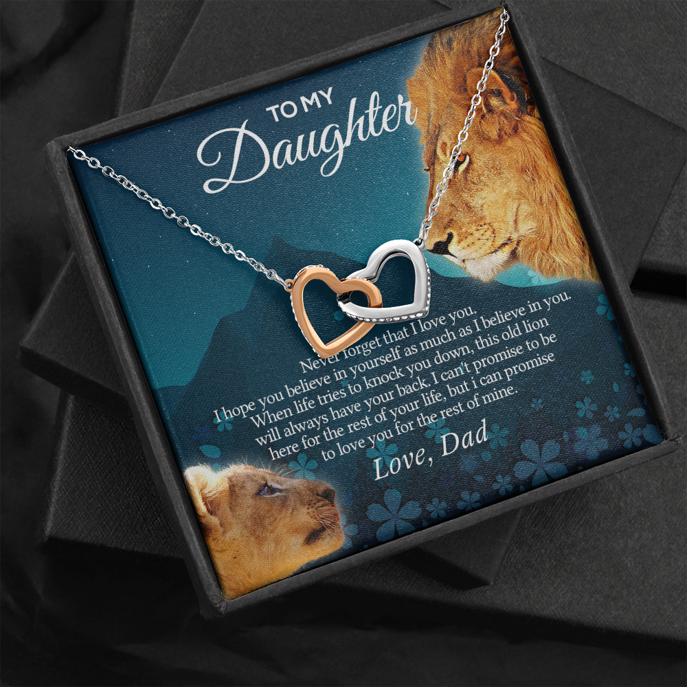 To My Daughter Necklace, Gift For Daughter From Dad, Daughter Father Lion Gift