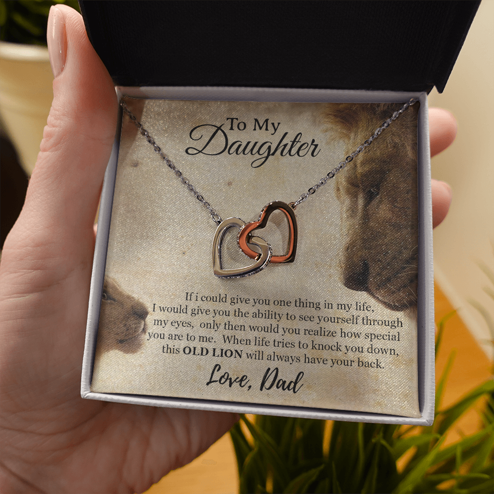 To My Daughter Necklace, Xmas Gift For Daughter From Dad, Daughter Father Lion