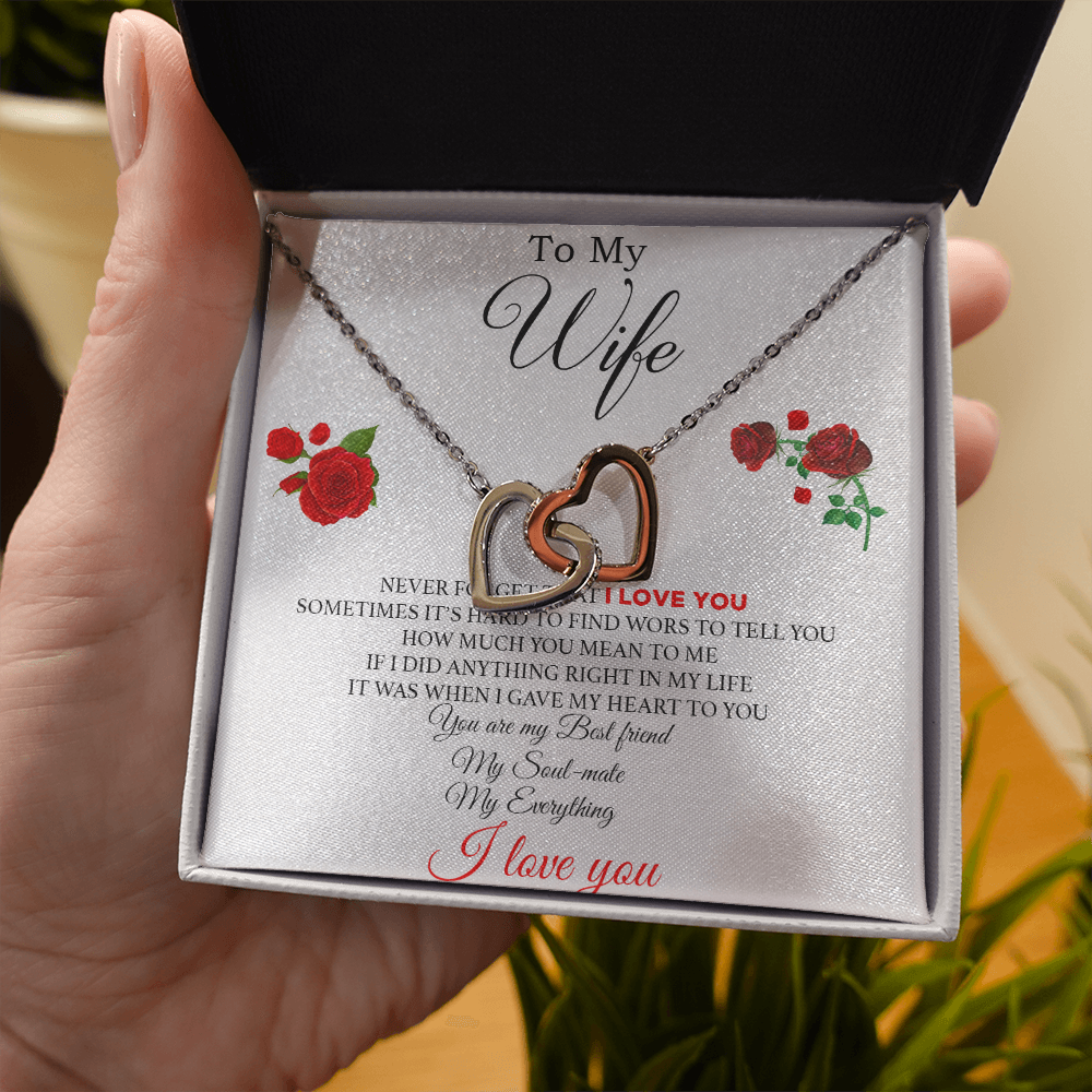 To My Wife Heart Necklace Pendant - Wife And Husband I Love You Gifts For Wife