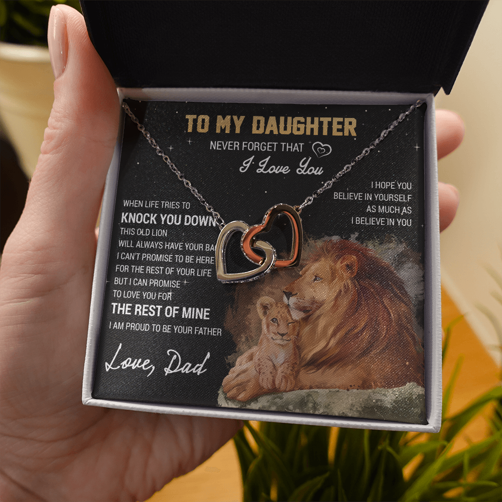 To My Daughter Necklace, Gift For Daughter From Dad, Daughter Father Lion