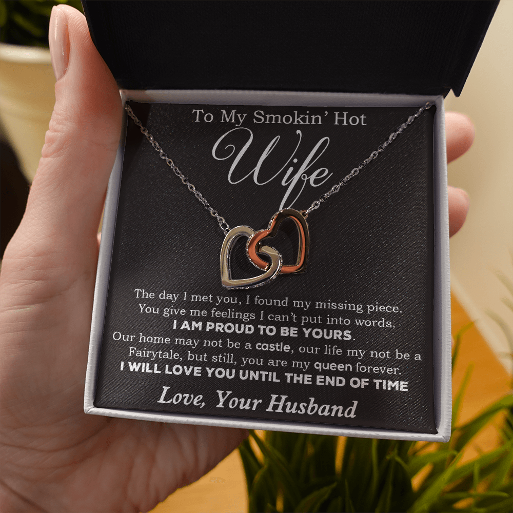 To My Smokin' Hot Wife Necklace, Birthday Necklace For Wife,Birthday Gift