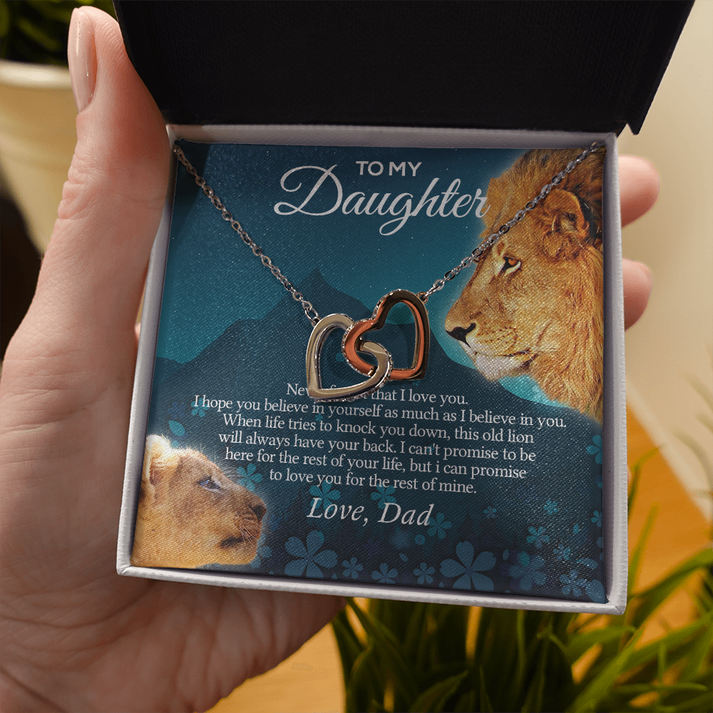 To My Daughter Necklace, Gift For Daughter From Dad, Daughter Father Lion Gift