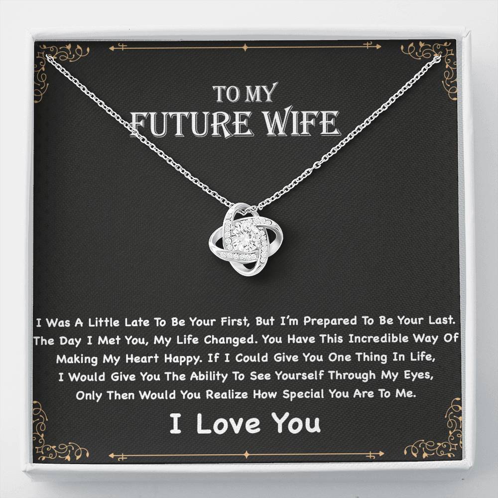 To My Future Wife Love Knot Necklace, Engagement Gift for Future Wife, Birthday Gift