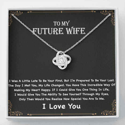 To My Future Wife Love Knot Necklace, Engagement Gift for Future Wife, Birthday Gift