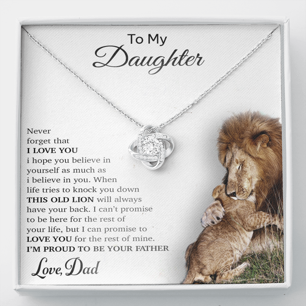 To My Daughter Necklace, Gift For Daughter From Dad, Daughter Father Lion Gift