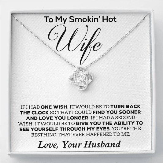 To My Smokin' Hot Wife Necklace, Birthday Necklace For Wife,Birthday Gift