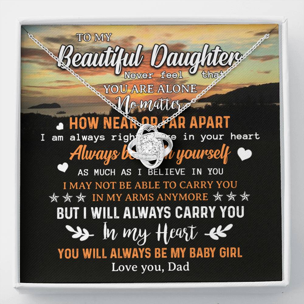 To My Beautiful Daughter Necklace,You Will Always Be My Girl,Gifts For Daughter