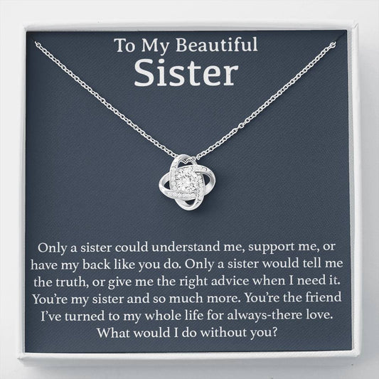 To My Beautiful Sister Necklace, Birthday Gift for Sister, Mothers Day Gift