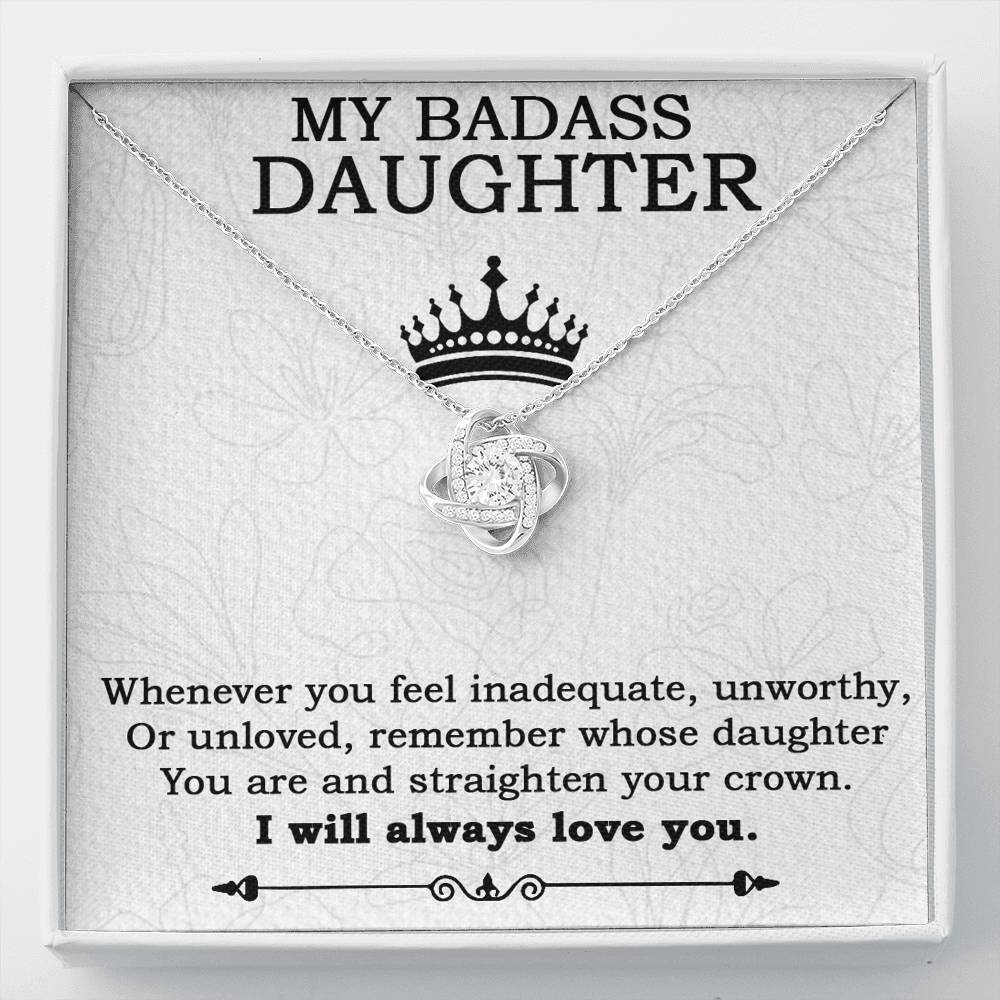 My Badass Daughter Necklace From Mom, Badass Daughter Necklace Birthday Gift
