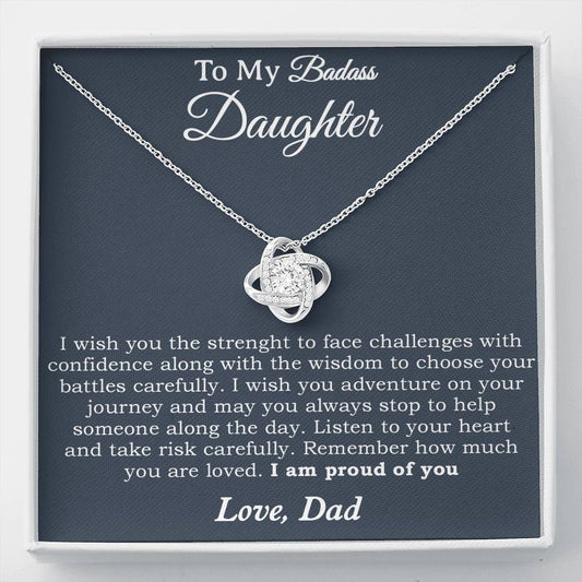 To My Badass Daughter Necklace From Dad, Badass Daughter Necklace Birthday Gift