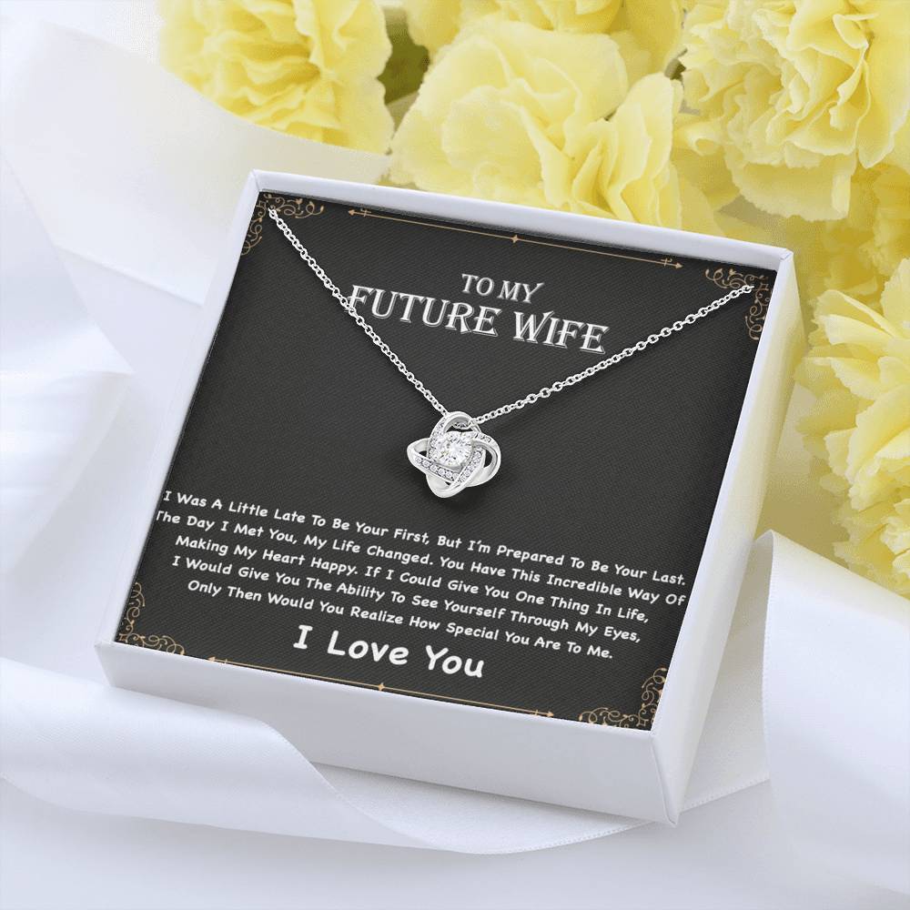 To My Future Wife Love Knot Necklace, Engagement Gift for Future Wife, Birthday Gift