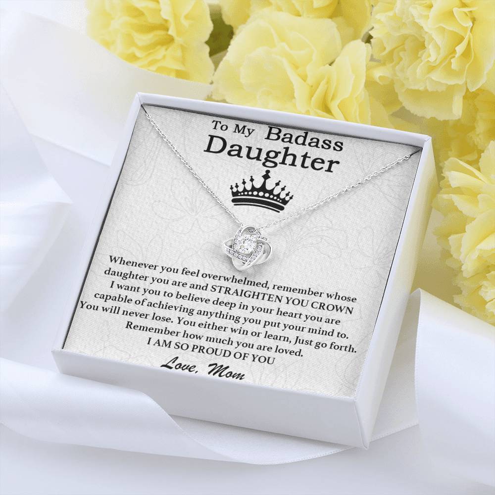To My Badass Daughter Necklace From Mom, Badass Daughter Necklace Birthday