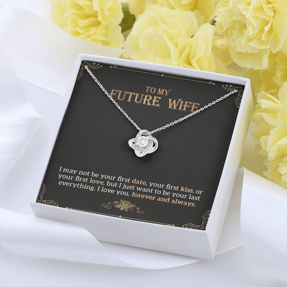 To My Future Wife Love Knot Necklace, Engagement Gift for Future Wife Gift