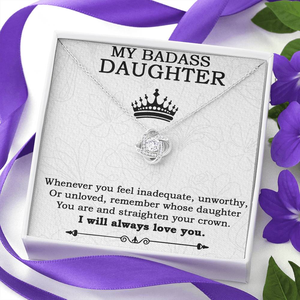 My Badass Daughter Necklace From Mom, Badass Daughter Necklace Birthday Gift