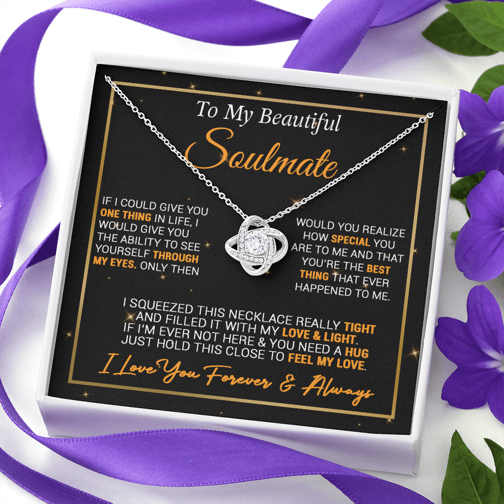 To My Soulmate Necklace Valentine Gift For Girlfriend Wife, Valentines Day