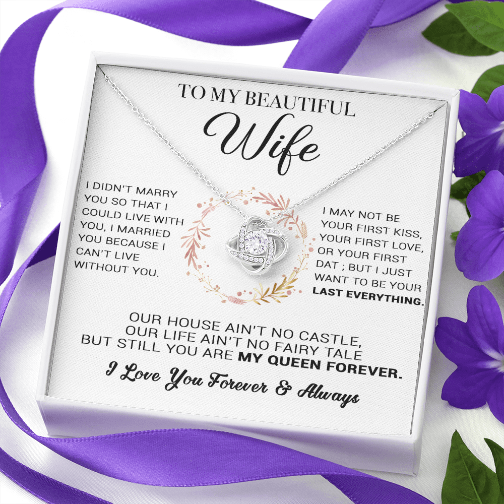 To My Beautiful Wife Necklace, Wife Necklace Gift from Husband, Birthday Gift