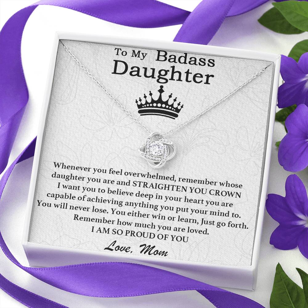 To My Badass Daughter Necklace From Mom, Badass Daughter Necklace Birthday