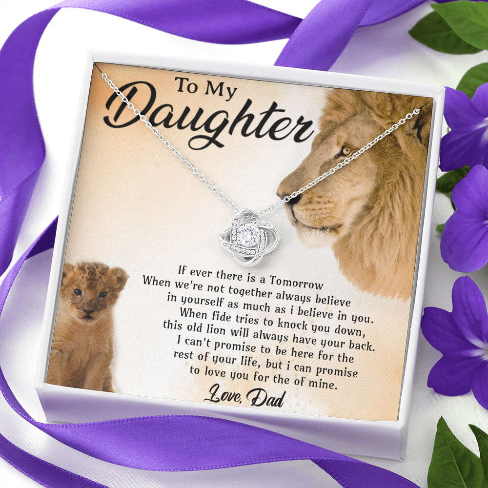 To My Daughter Necklace, Gift For Daughter From Dad, Daughter Father Lion