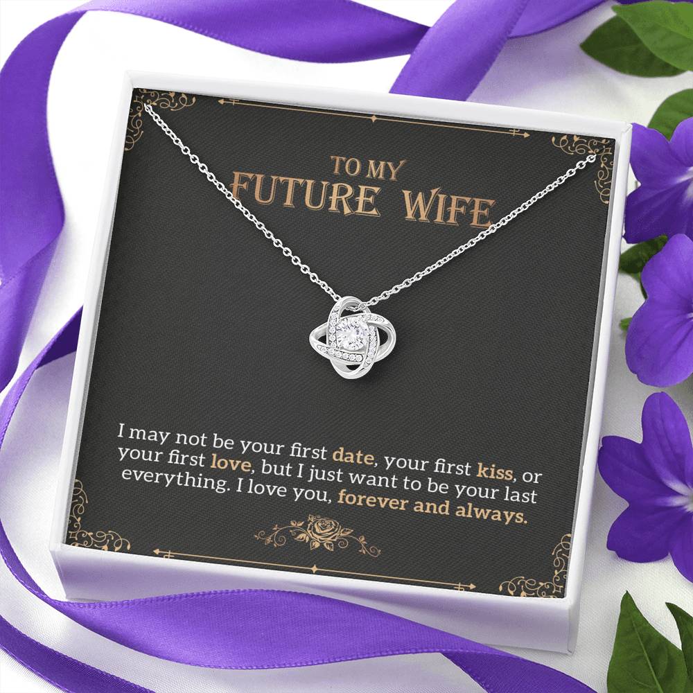 To My Future Wife Love Knot Necklace, Engagement Gift for Future Wife Gift