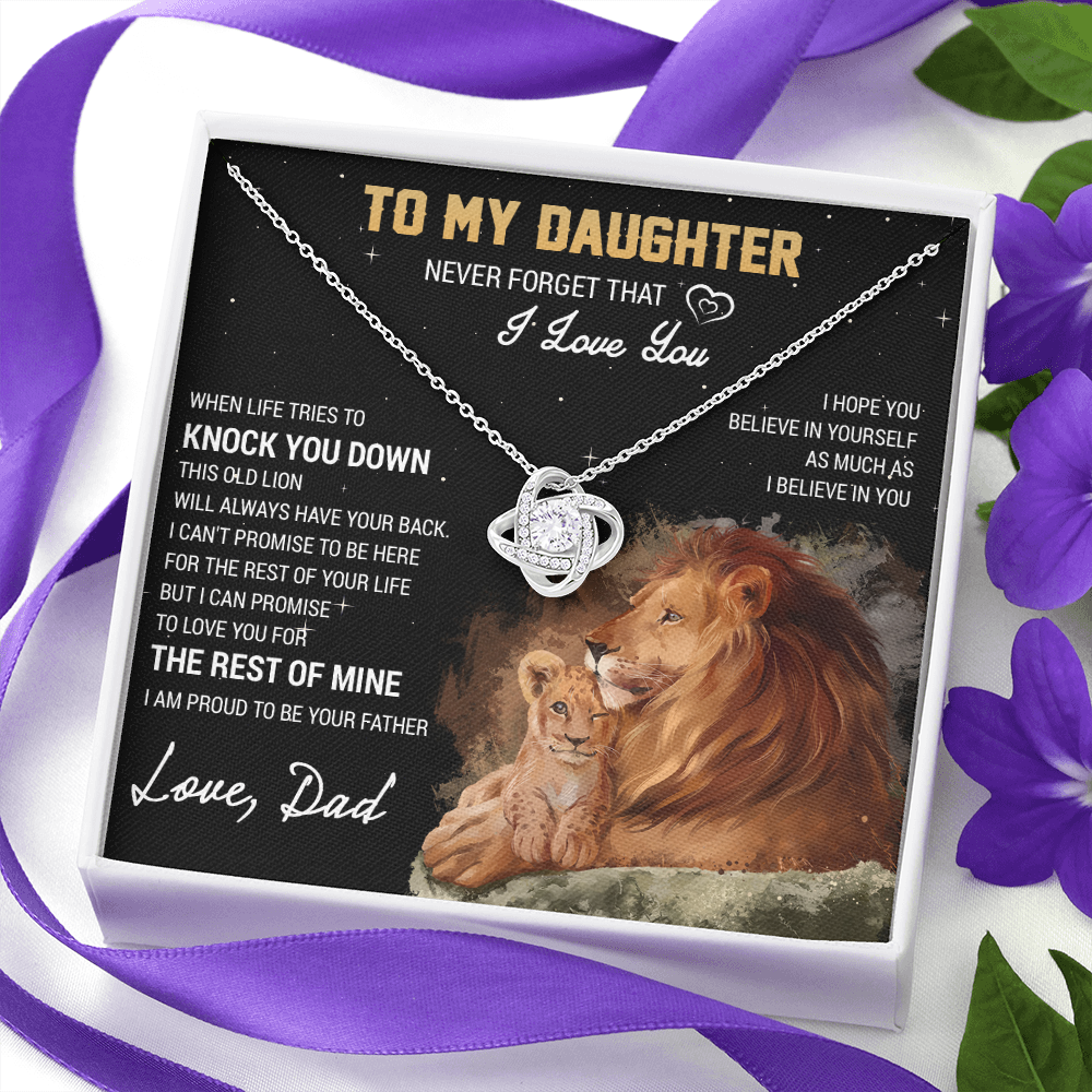 To My Daughter Necklace, Gift For Daughter From Dad, Daughter Father Lion