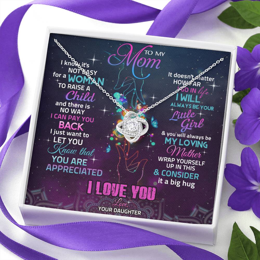 To My Mom Necklace, Gift for Mom from Daughter, Mom Wedding Gift