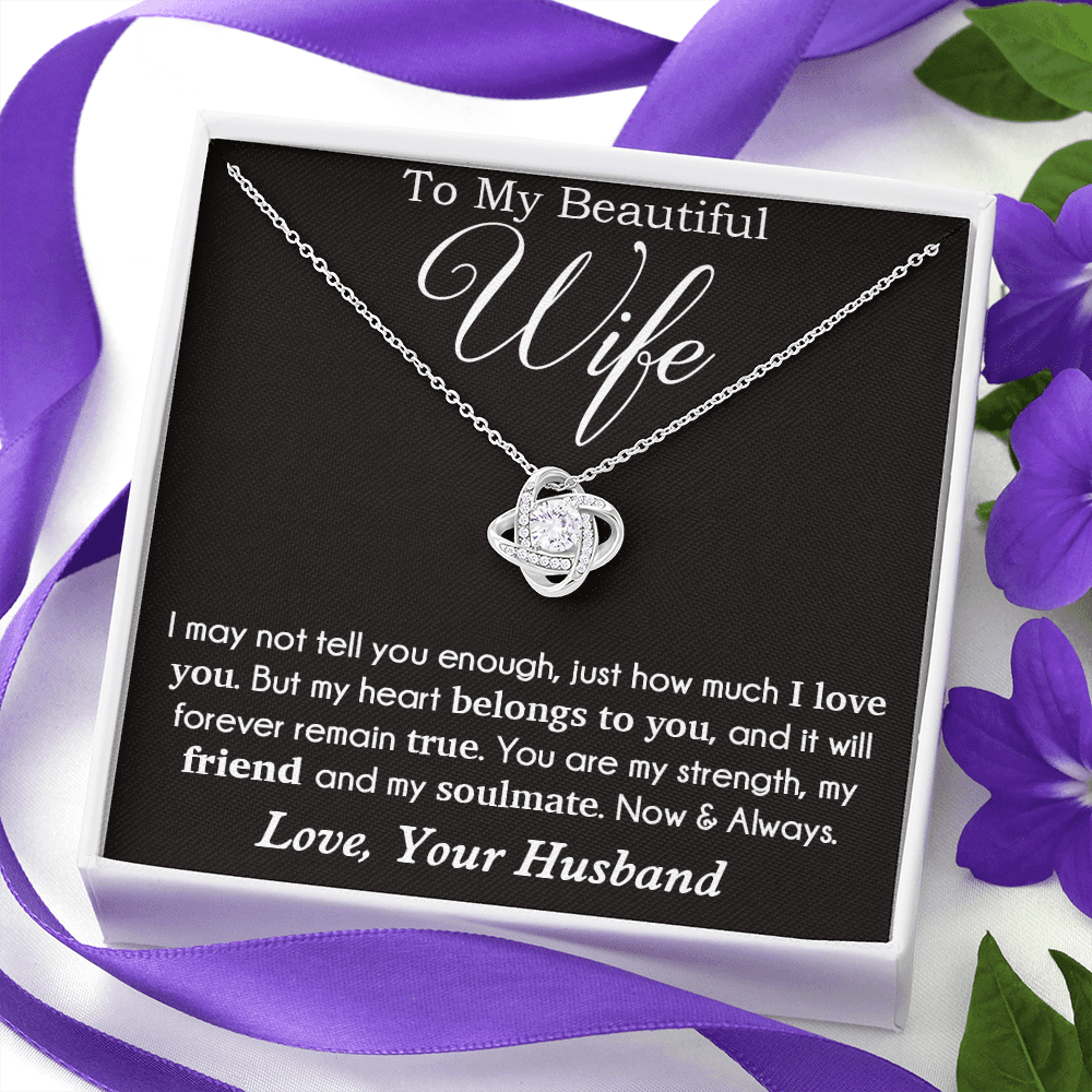 To My Beautiful Wife Necklace - Anniversary Gift for Wife,Birthday Gift for Wife