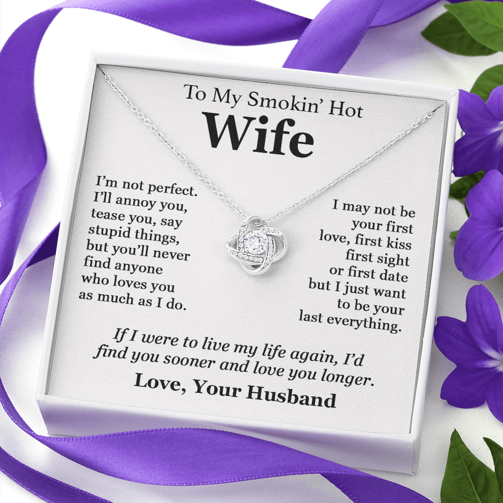 To My Smokin' Hot Wife Necklace Engagement Anniversary Gift for Her Birthday