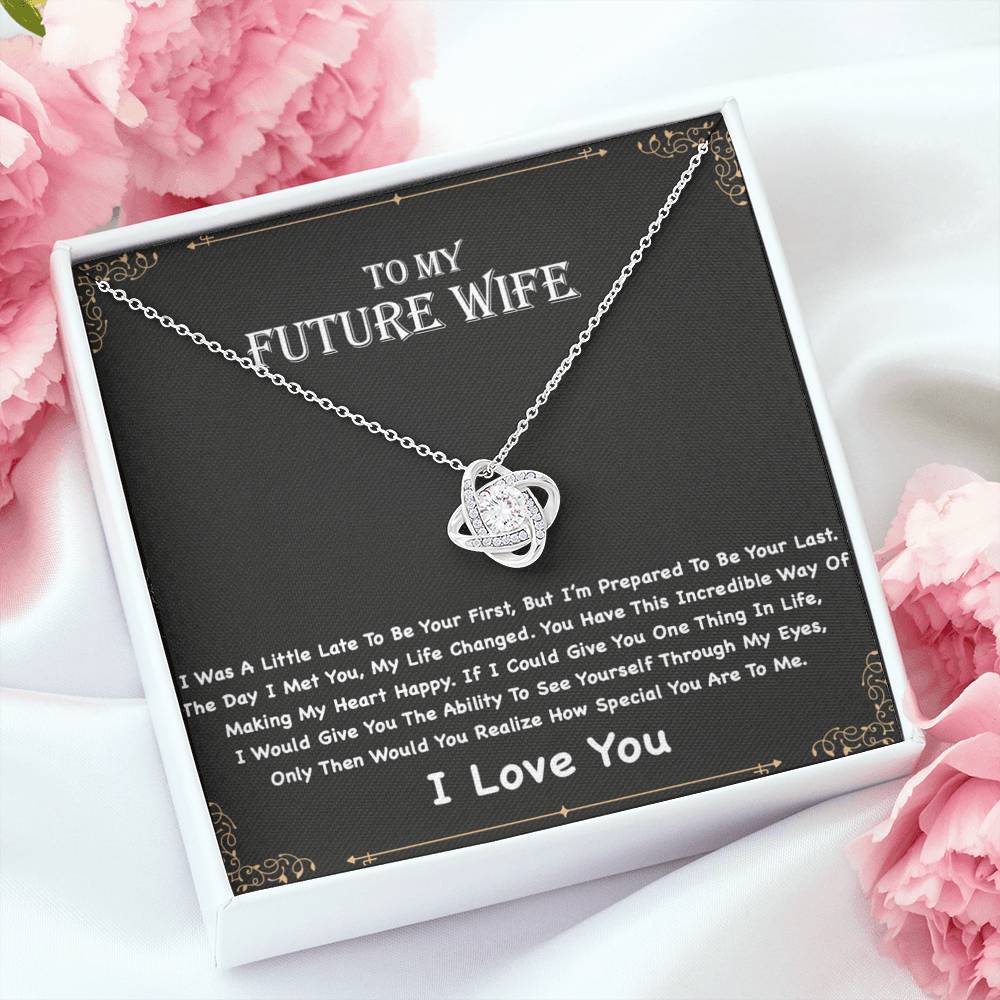 To My Future Wife Love Knot Necklace, Engagement Gift for Future Wife, Birthday Gift