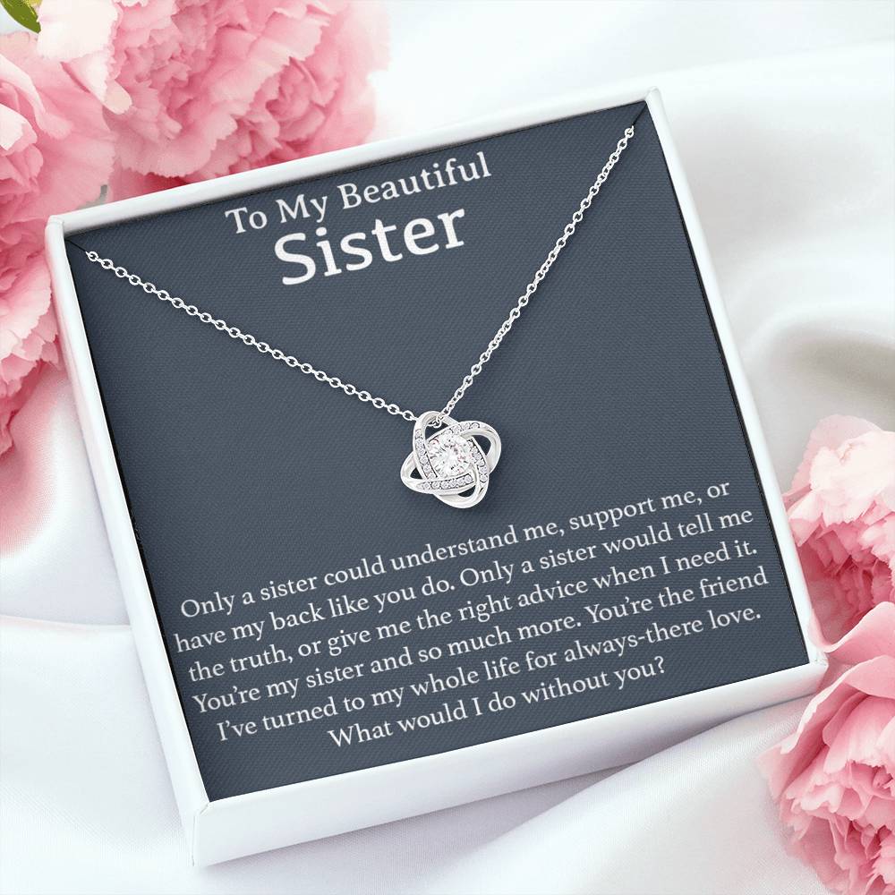 To My Beautiful Sister Necklace, Birthday Gift for Sister, Mothers Day Gift