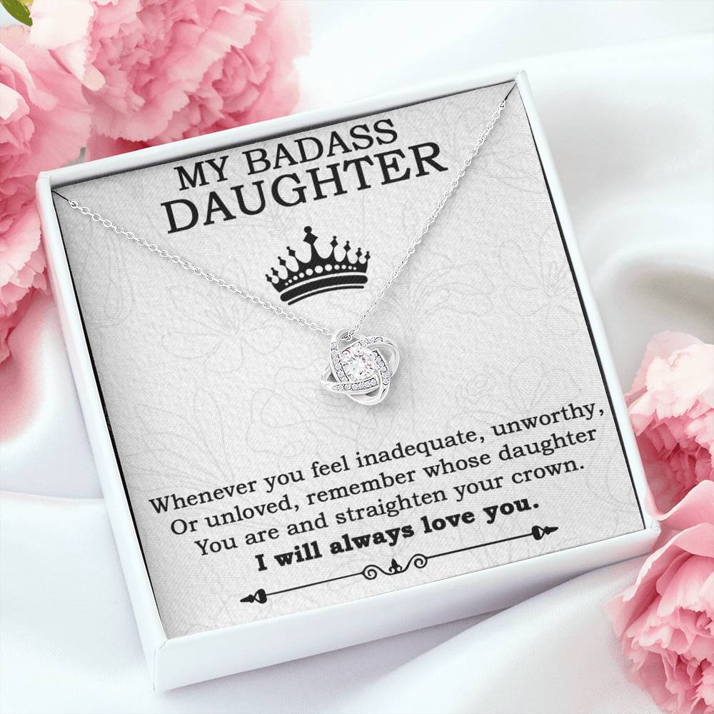 My Badass Daughter Necklace From Mom, Badass Daughter Necklace Birthday Gift