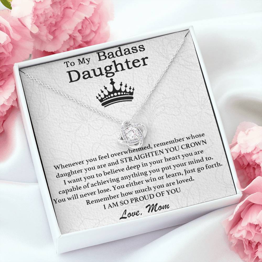 To My Badass Daughter Necklace From Mom, Badass Daughter Necklace Birthday
