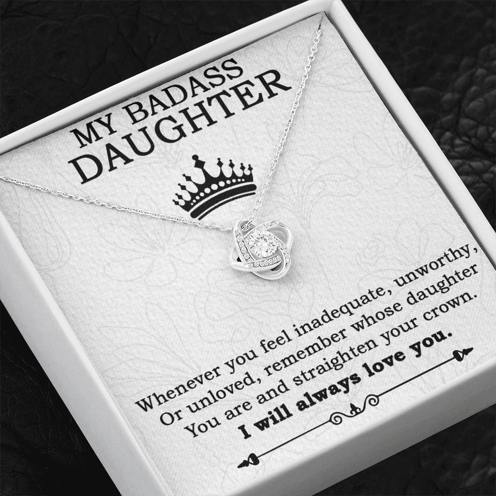 My Badass Daughter Necklace From Mom, Badass Daughter Necklace Birthday Gift