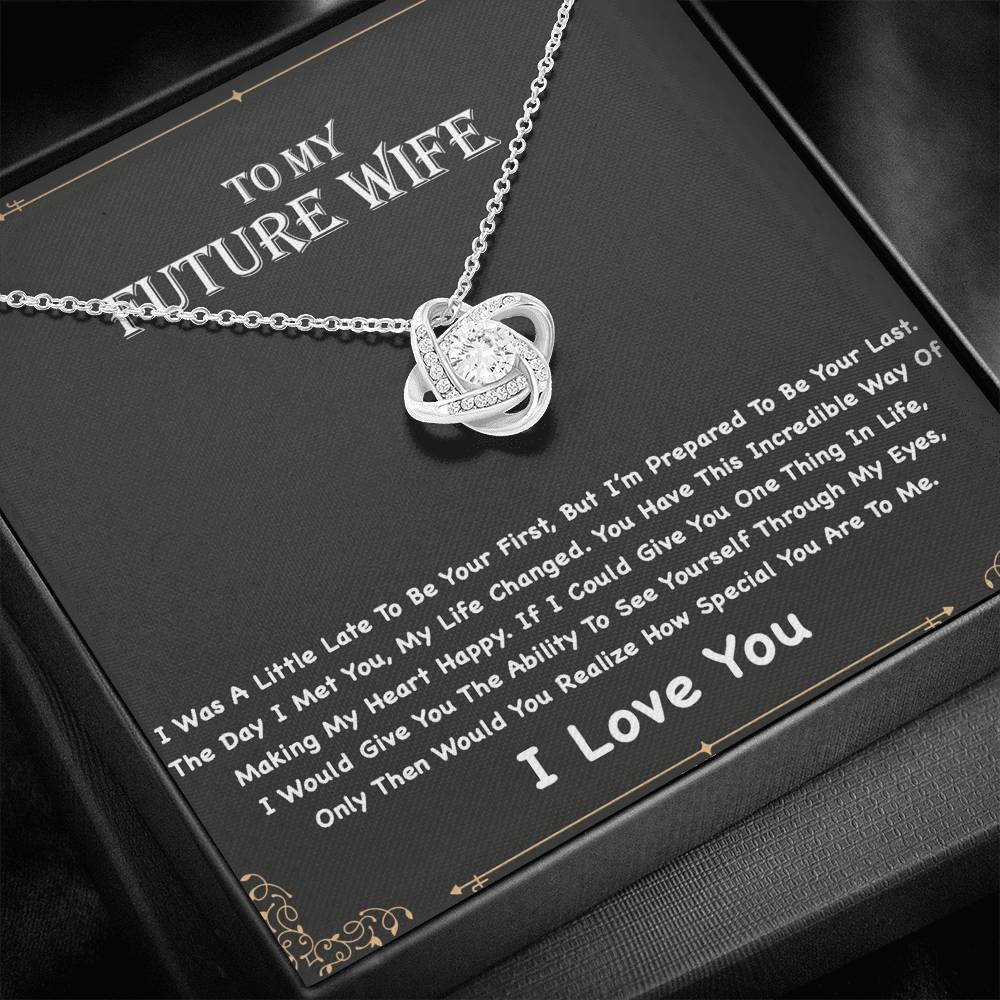 To My Future Wife Love Knot Necklace, Engagement Gift for Future Wife, Birthday Gift